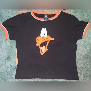 Daffy Duck Woman’s L Tshirt Baby Tee Vintage Made In USA Warner bros
